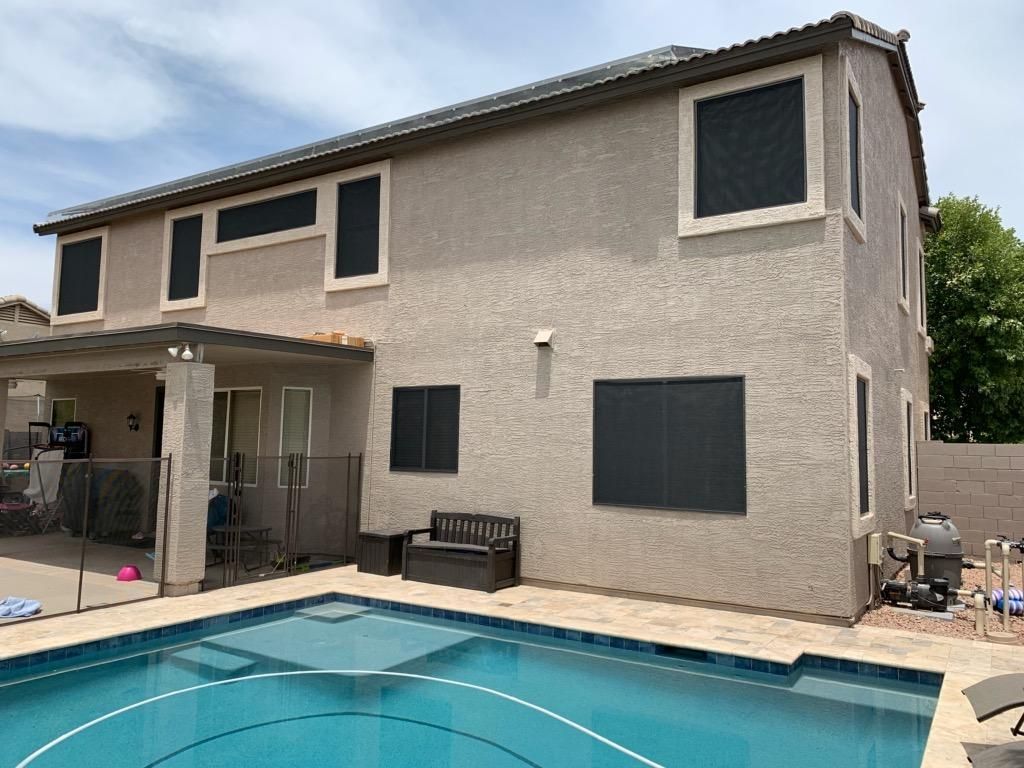Solar window screens installed on a Phoenix home